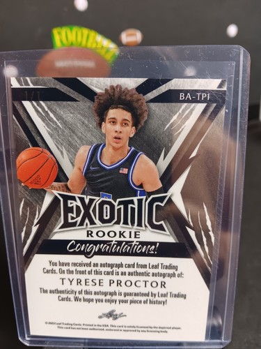 Leaf 2023 Tyrese Proctor Duke (1/1) Auto RC # BA-TP1 - Picture 2 of 2