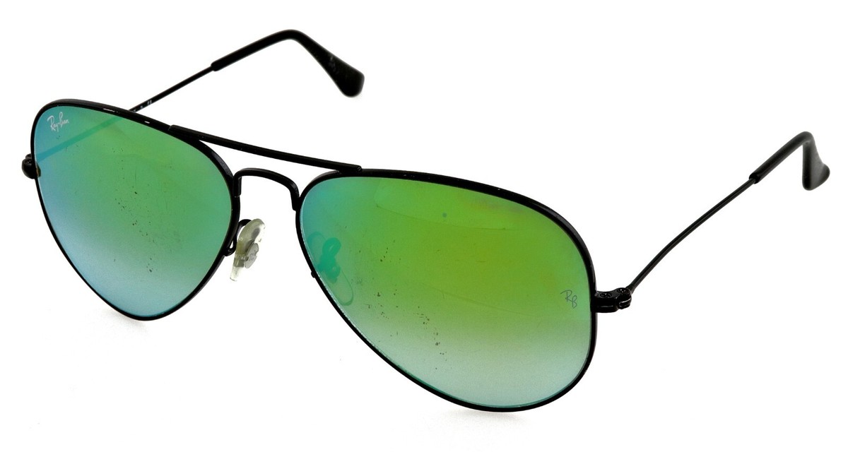 RAY-BAN RB3025 002/4J 58mm Black Mirror Green Aviator  display picture 1