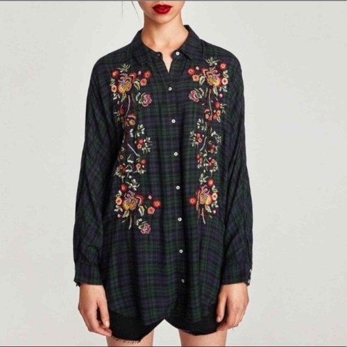 Zara oversized button down shirt long 