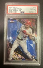 2024 Topps Finest Nolan Schanuel Blue Refractor /150 PSA 10 Angels RC Pop 2