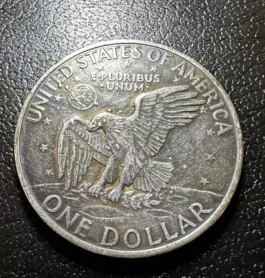 1972 P Eisenhower Dollar Error Multiple Obverse & Reverse Bumps + Debris - Image 4 of 4