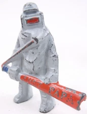 1930-40s Manoil M121 92 Lead Toy Soldier Civilian Firefighter Fire Grey Hot Papa