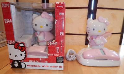 TWO Hello Kitty Angel Flash Telephone Sanrio Pink Landline Phone