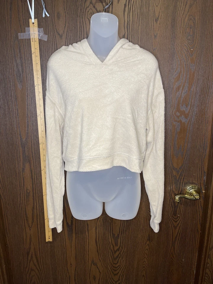 Sudadera Pullover Rue 21 Talla S Bordada Capucha Color Crema Suave Rosa Flores Foto 2 de 4