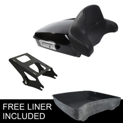 Chopped Trunk Backrest Mount Rack Fit For Harley Tour-Pak Road Glide King 14-24