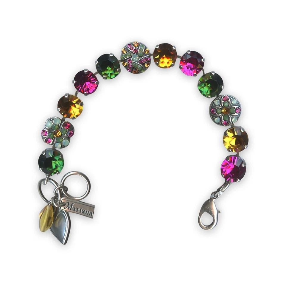 Pulsera de Mariana My Treasures Coll. Hermosa esmeralda, topacio, fucsia y P... Foto 3 de 3