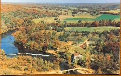 #ad #ad Old Dawt Mill Aerial View Postcard Tecumseh Missouri North Fork River Bridge $11.00