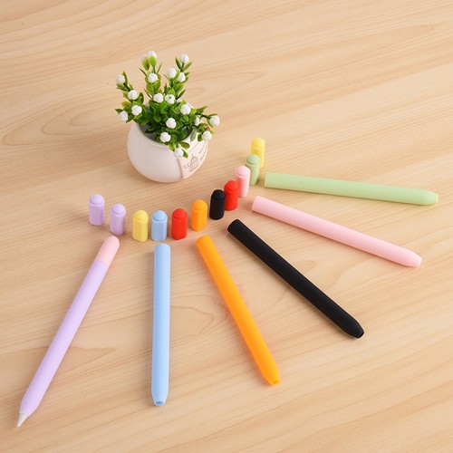 Silicone Soft Protective Case Cover with 2 Nib Covers for Apple Pencil USB-C - Picture 2 of 16