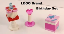 LEGO Present Gift Box Candle Strawberry Dessert Stand Blue Flame Birthday Fun