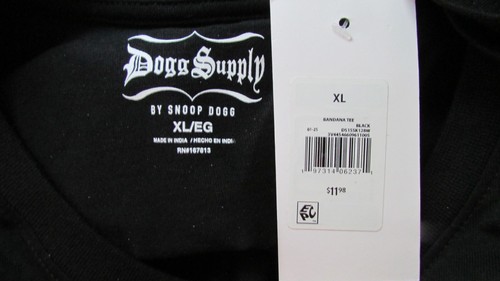 NEW DOGG SUPPLY BY SNOOP DOGG BLACK BANDANA BACK CREWNECK TEE SHIRT SIZE XL - Picture 6 of 7
