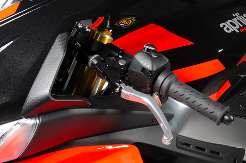 Bonamici Black Folding Brake & Clutch Levers to fit Aprilia RSV4 2009-2021 - Picture 2 of 4