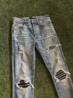 Size 30 - Amiri MX1 Jeans $1290 Retail Denim Black Patch 100