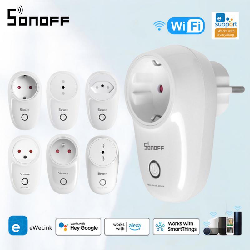 SONOFF S26R2 EU/FR WiFi Smart Plug Wireless Smart Socket Switch Timing Smart Voi