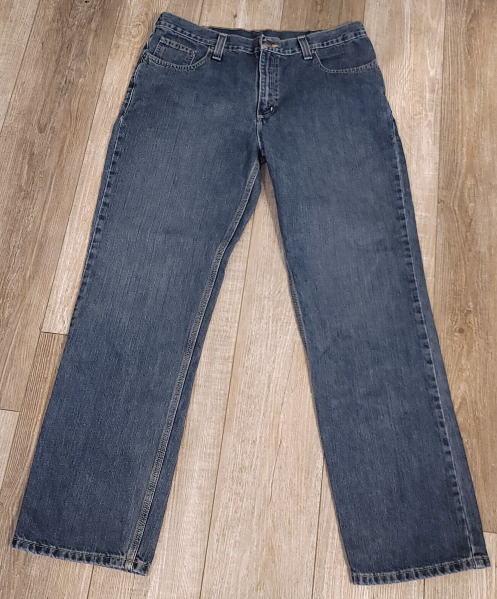 Carhartt Jeans Men's 36X33 Blue Denim Relaxed Fit Straight Work
