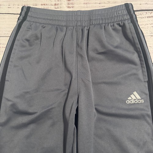 Adidas Track Pants Gray with Black Stripes Youth Boys Size Medium - Picture 2 of 13