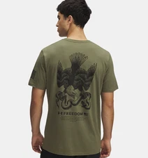 New UA Under Armour Freedom Military Graphic T-Shirt Marine Green - Size M L XL