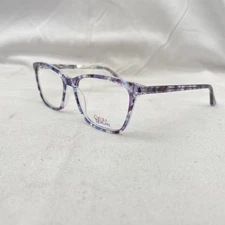 Chelsea Morgan Womens Thin Acetate Square Cat Eye Eyeglasses CM20212 Grey/Blue