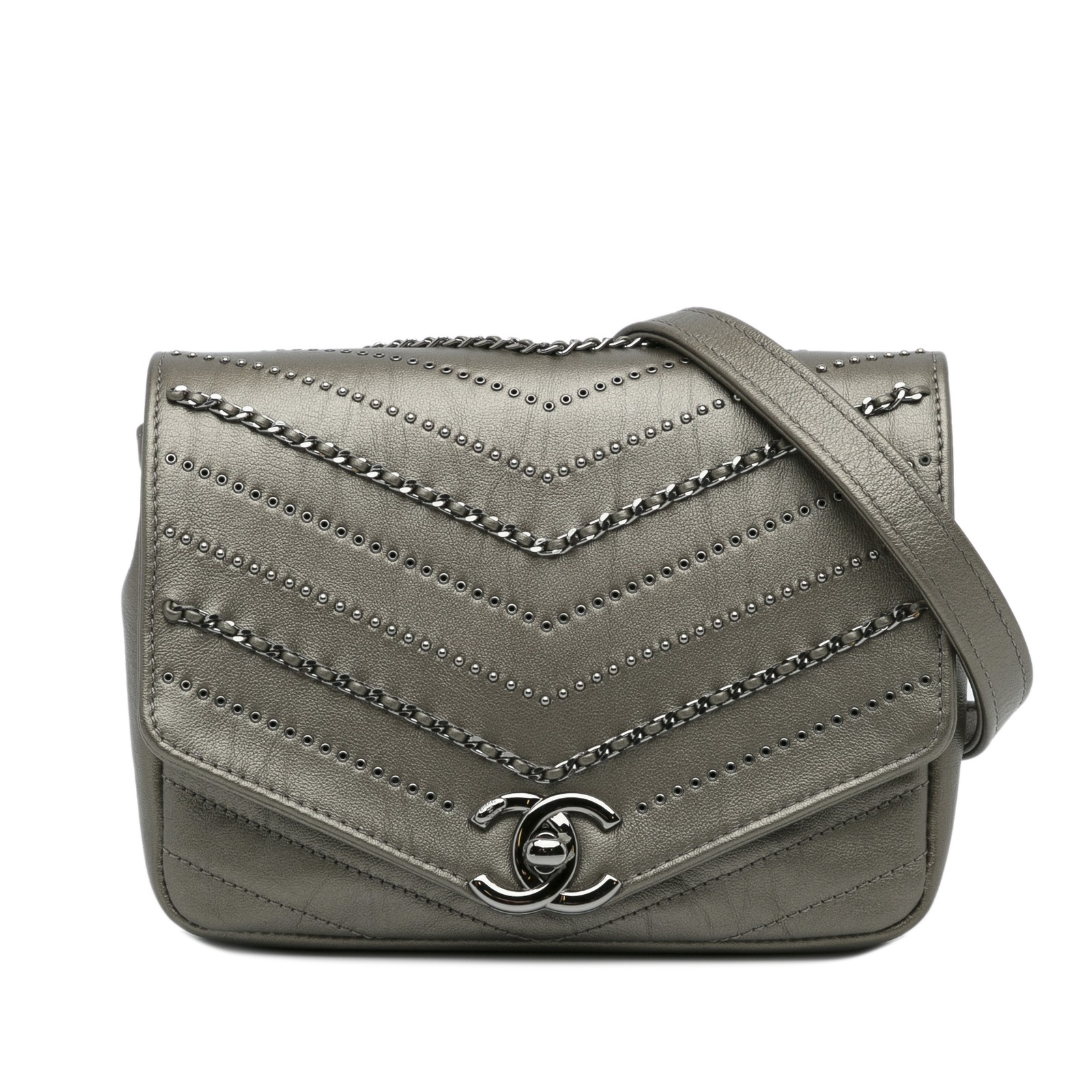 Authenticated Chanel Small Chevron Data Center En… - image 1
