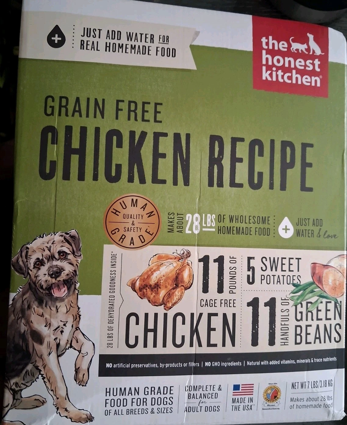 The Honest Kitchen Grain Free Chicken Dog Food 7Lb Pack Dehydrated Meal