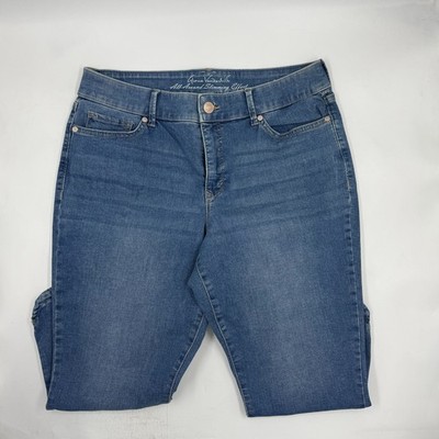 Gloria Vanderbilt Womens Curvy Slimming 10 Blue Stretch Denim Straight Leg Pants