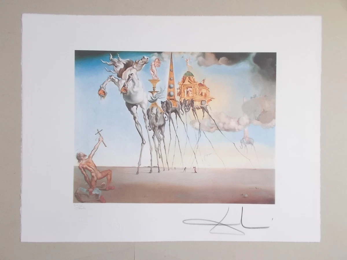 Salvador Dal Lthographe COA Orgnal Sgné Lmté Numéroté Crayon