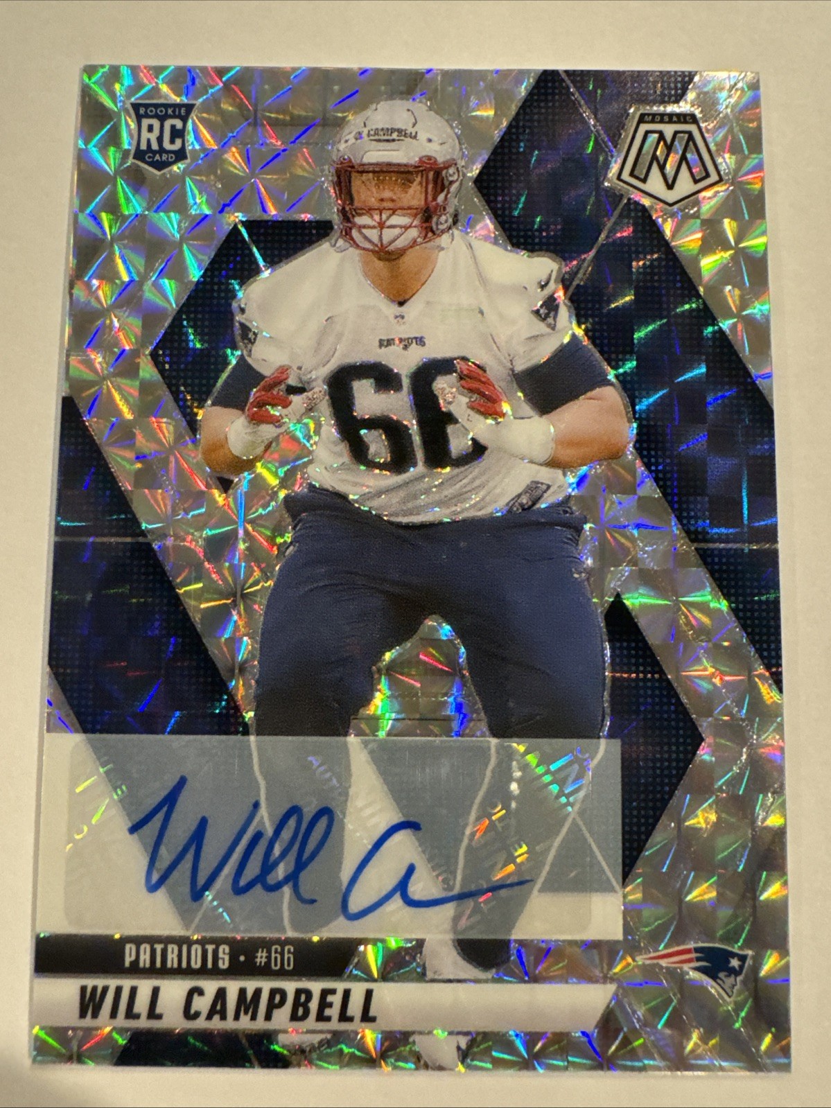 2025 Panini Mosaic Will Campbell Silver Prizm RC Auto #378 Rookie