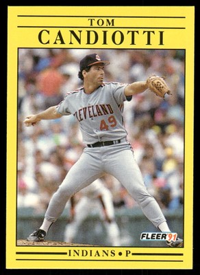 1991 Fleer #364a Tom Candiotti Cleveland Indians Baseball Card