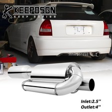 Für Honda Civic 2,5'' bis 4'' Twin Loop Endschalldämpfer Sport Auspuff Endrohre