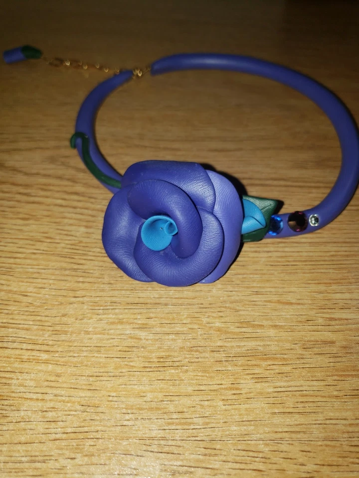 Ожерелье ручной работы из полимерной глины тигре лилии цветок тема с серьгами  - Изображение 4 из 4