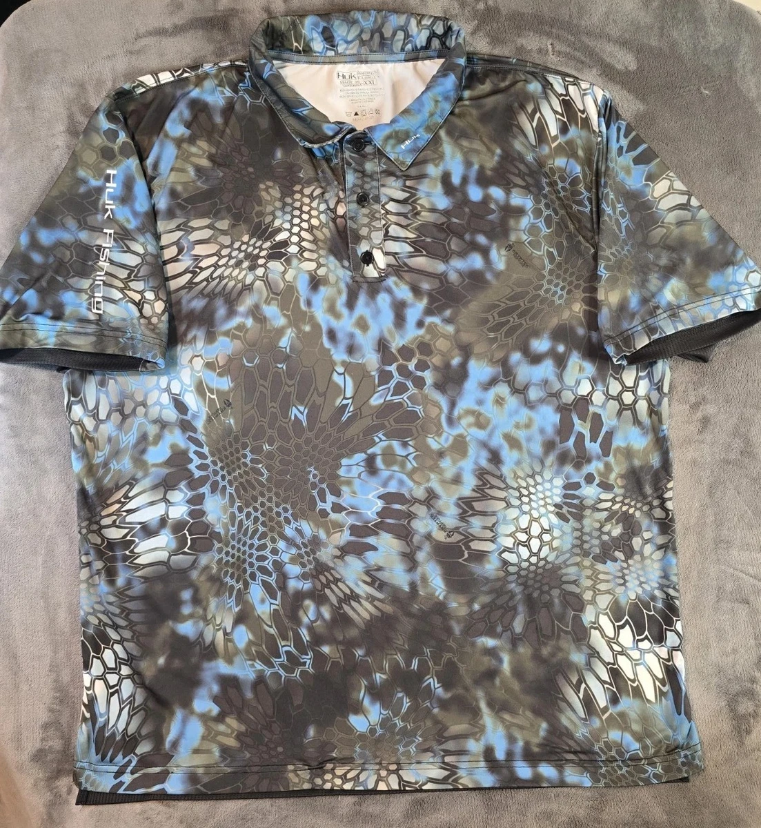 HUK Kona Pattern Camisa de Pesca de Manga Corta con Botones para Hombre Abotonada, Americookin-Puerto Tranquilo, S HUK Kona Pattern Camisa de Pesca de Manga Corta con Botones para Hombre Abotonada, Americookin-Puerto Tranquilo, S