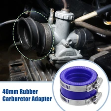 40mm ID Blue Carburetor Adapter Inlet Intake Pipe Boot Interface with Clamps