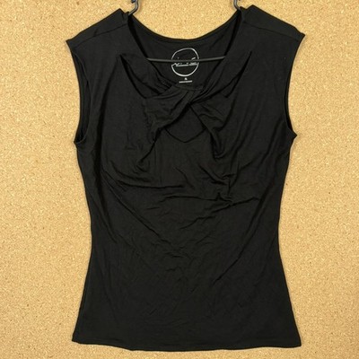 INC International Concepts Black Cutout Twist Front Sleeveless Top XL