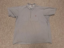Ben Davis Shirt 3XL Gray Striped USA Made Half Zip Vintage Railroad Canvas
