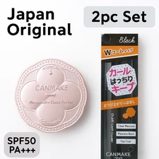 CANMAKE Marshmallow Finish Powder MB + Quick Lash Curler Black | 2pc Set SPF50 P