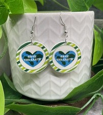 2  Silver-tone Save The Earth Day Dangle Earring Set New Free Ship B7632