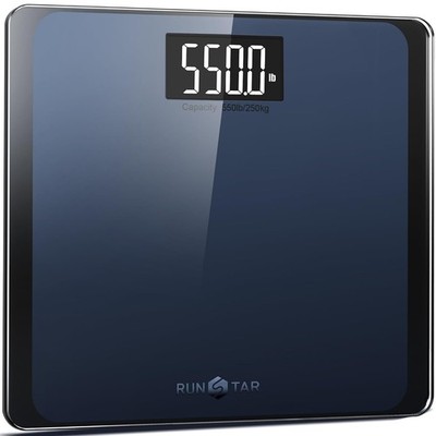 RunStar Personenwaage 250 kg 8 mm Sicherheitsglas LCD Display 330x3