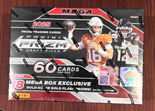 2025 Panini Prizm Draft Picks Football Mega Box Gold Prizm - Factory Sealed