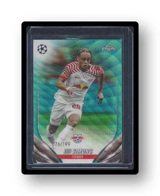 Xavi Simons - 2023-24 Topps Chrome UCL Fussball #24 Green Wave Refractor /199 RB