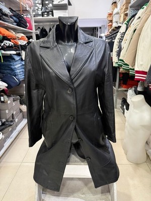 Echter Ledermantel Für Damen Woman Gr50 Schwarz AM34