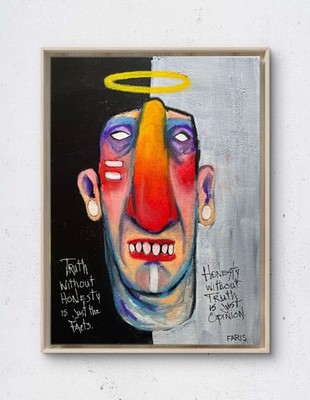 Truth vs. Honesty | Original Mixed Media Painting | 12x16 | Truth Teller Series