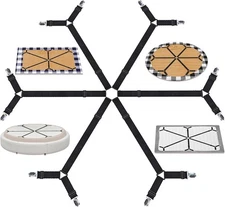 Bed Sheet Holder Straps, Adjustable Elastic Fitted Strap Tablecloth... 