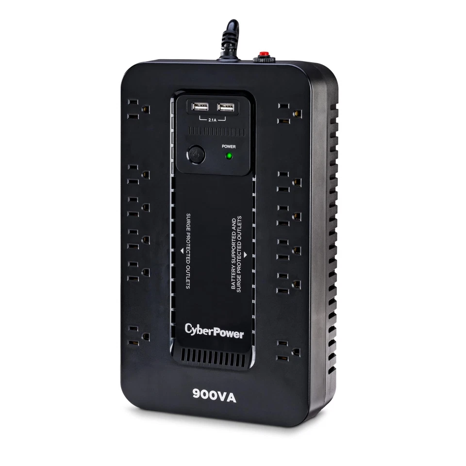 ST900U Standby UPS System, 900VA/500W, 12 Outlets, 2 USB Charging Ports, Comp... - Image 2 of 4