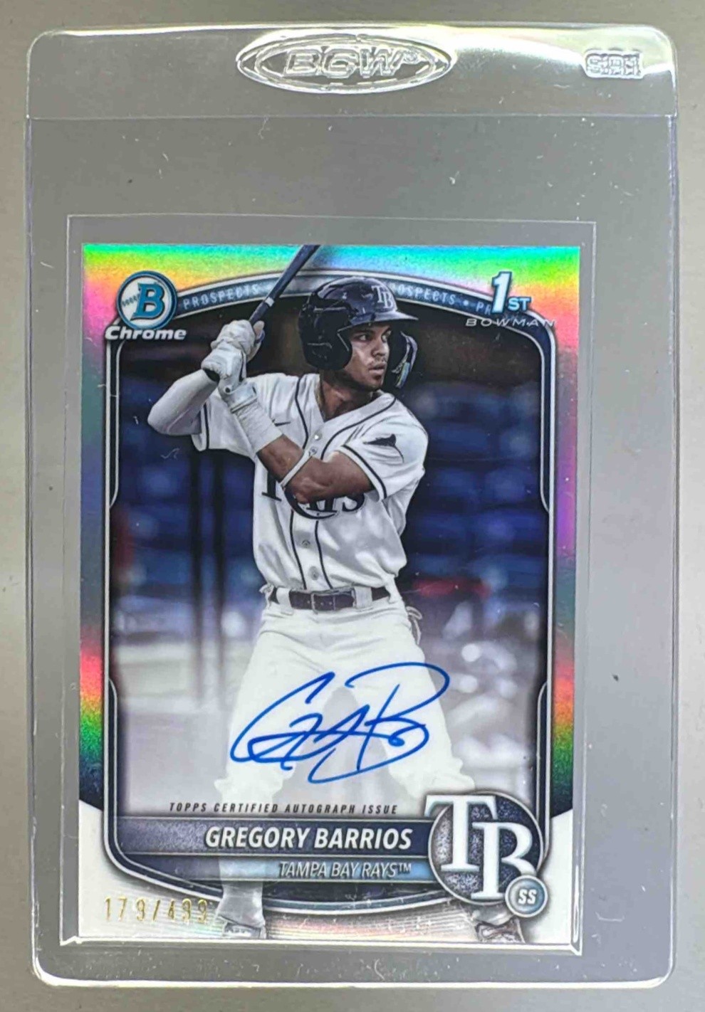 Gregory Barrios 2025 Bowman #CPA-GB Refractor Chrome Auto 1st RC /499