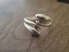 Vintage JOSEPH ESPOSITO Sterling Silver Unisex Modern Bypass Ring Size 10