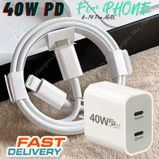40W Fast Charger Block USB Type C Wall Power Adapter For iPhone 14 13 12 11 XR 8