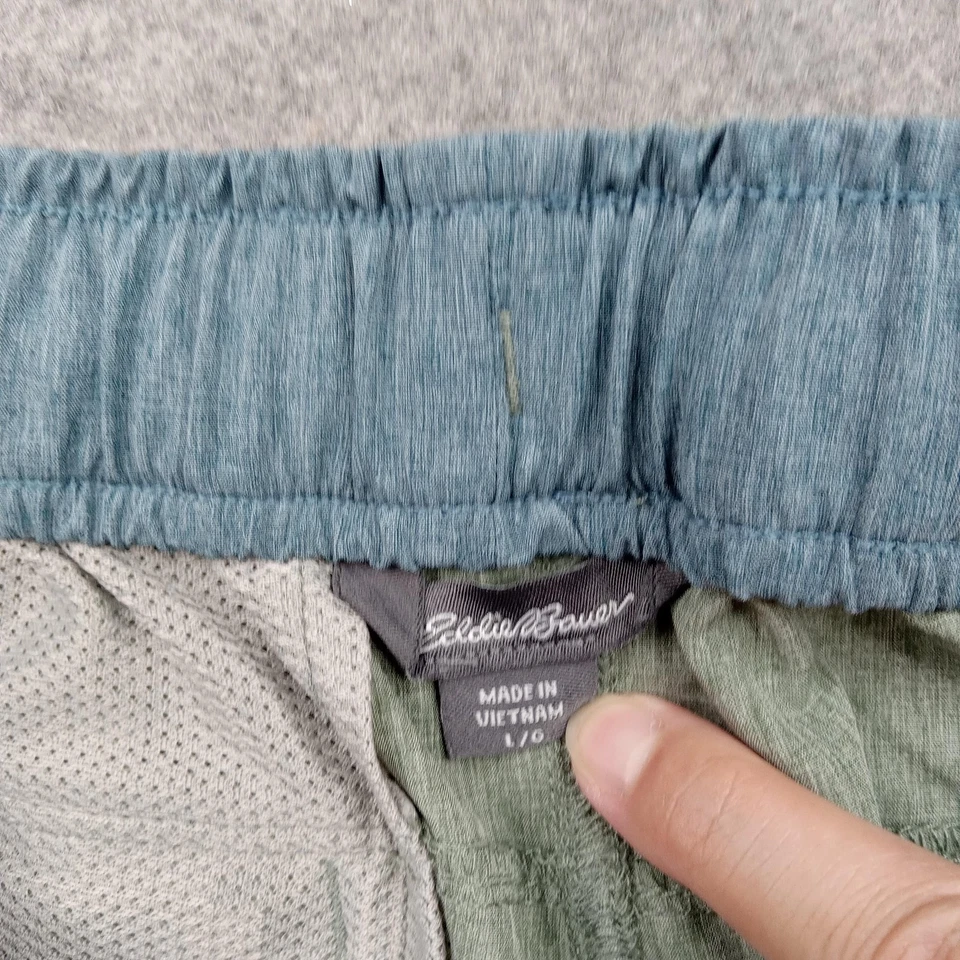 Eddie Bauer Shorts Mens Large Green Lined Swim Trunks Elastic Waist Drawstring - Image 2 of 4