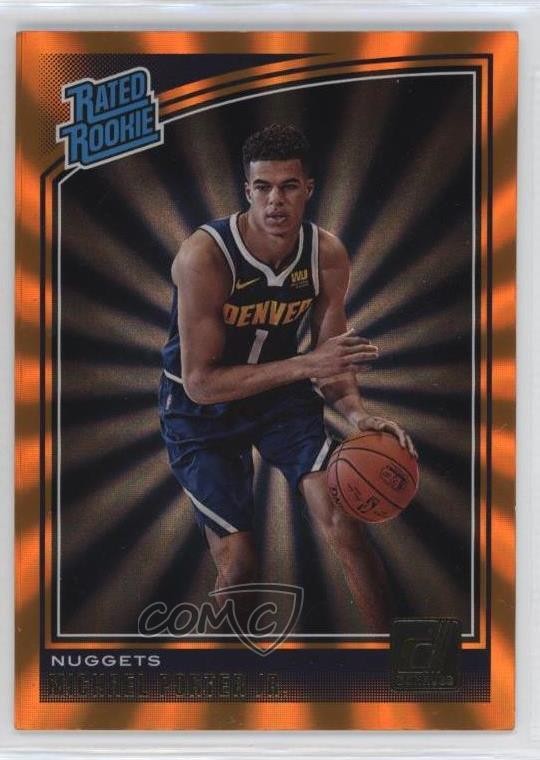 2018-19 Donruss Rated Rookies Holo Orange Laser Michael Porter Jr Rookie RC 1u6