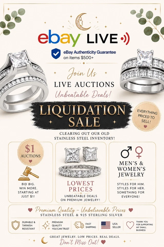 $1 Starting Bid! ✨ Stainless Steel & 925 Sterling Bridal Fashion Jewelry ✨