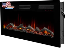 60" Electric Fireplace Heater 1400W Wall Mount Linear Fireplace Realistic Flame