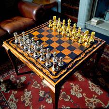 Set scacchi di lusso scacchiera vintage e pezzi in ottone 100% fatti a mano |...